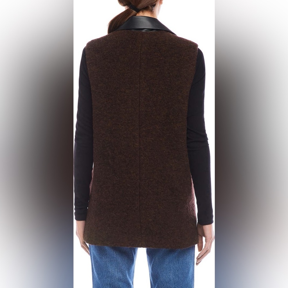 FifteenTwenty Brooklyn Wool Blend Vest Brown and Black Sleeveless sz XS - Picture 3 of 12